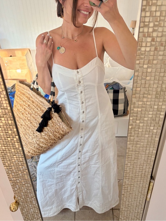 Free People Dresses & Skirts - Free People Just Jill Ivory Button Front Maxi Dress Size S